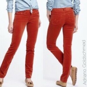 AG Adriano Goldschmied Red Corduroy Skinny jeans